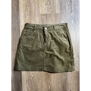 Copper Key Olive Green Corduroy Mini Skirt Size S Five Pocket Utility Casual